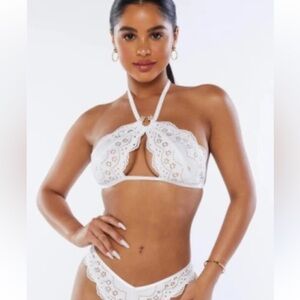 Savage X Fenty Bombshell Broderie Bralette and Thong, Size 1X